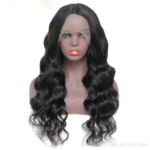100% Mink Virgin Brazilian Cuticle Aligned Human Hair Body Wave 13X6 Transparent Swiss Lace Front Wig Wholesale